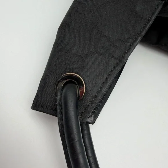 Authentic Gucci Vintage Black GG Monogram Nylon Tote Bag - Picture 9 of 15